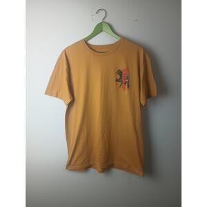 Godzilla Vintage Art Panel T-Shirt Men's Large Yellow Graphic Japanese